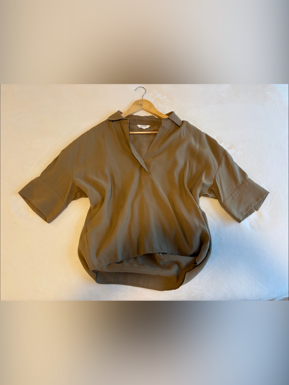 Banana Republic Olive Green V-Neck Short Sleeve Tunic - Picture 5 of 8